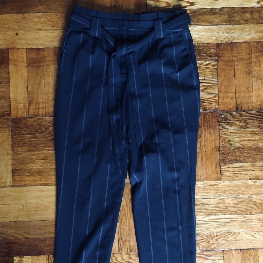 Express High-Waisted Paper Bag Straight Leg Pant